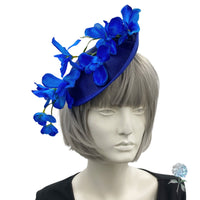 Blue Iris Flower Fascinator, Kentucky Derby Hats For Women, Royal Fascinator Headband, Saucer Hat, Handmade in the USA