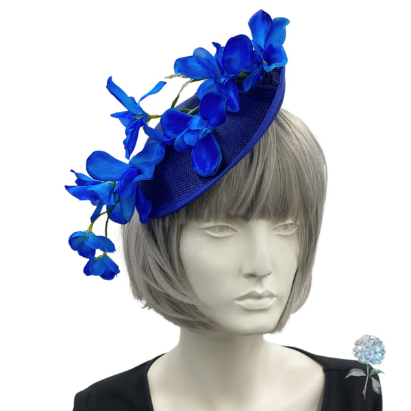 Blue Iris Flower Fascinator Boston Millinery