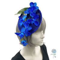 Blue Iris Flower Fascinator, Kentucky Derby Hats For Women, Royal Fascinator Headband, Saucer Hat, Handmade in the USA