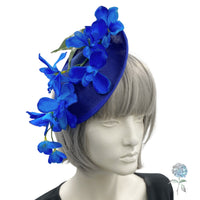 Blue Iris Flower Fascinator, Kentucky Derby Hats For Women, Royal Fascinator Headband, Saucer Hat, Handmade in the USA