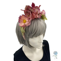 Dusky Pink Floral Padded Fascinator Headband, Ready to Ship, Races, Weddings and Garden Parties, Best Friend Gifts