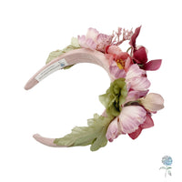 Dusky Pink Floral Padded Fascinator Headband, Ready to Ship, Races, Weddings and Garden Parties, Best Friend Gifts