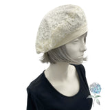 Cream or White Lace Beret, Wedding Hat, Summer Hats Women, Handmade in the USA