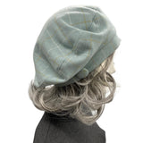 Wool Beret for Women, Handmade in Dusky Green/Gray, Satin Lined Hat, Gift For Best Friend Female