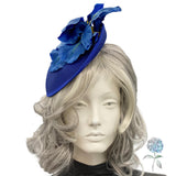 Cobalt Blue Iris Fascinator: Handmade Tea Party Headpiece
