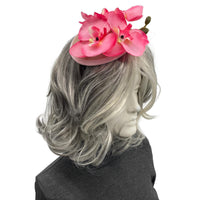 Womens Kentucky Derby Hats, Small Pink Orchid Fascinator Hat, Weddings Garden Parties and The Races Handmade in the USA