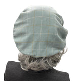 Wool Beret for Women, Handmade in Dusky Green/Gray, Satin Lined Hat, Gift For Best Friend Female