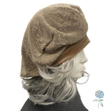 Fancy Beret for Women - Tan Evening Hat, Handmade Chemo Headwear