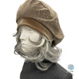Fancy Beret for Women - Tan Evening Hat, Handmade Chemo Headwear