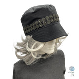Waxed Cotton Cadet Cap, Rain Hat in Black, Handmade Walking Hat, USA Made Size Large