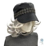 Waxed Cotton Cadet Cap, Rain Hat in Black, Handmade Walking Hat, USA Made Size Large