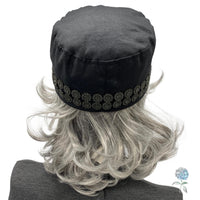 Waxed Cotton Cadet Cap, Rain Hat in Black, Handmade Walking Hat, USA Made Size Large