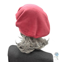 Pink Beret: Handmade in Luxury Fleece, Satin Lined Winter Hat Women Size S/M Ready to Ship