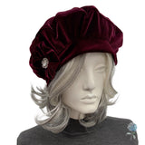 Oversized Gold Velvet Beret Hat for Women | More Colors