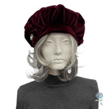 Oversized Gold Velvet Beret Hat for Women | More Colors