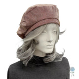 Dusky Pink Lightweight Sparkly Beret : Satin Lined Handmade Hats