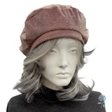 Dusky Pink Lightweight Sparkly Beret : Satin Lined Handmade Hats