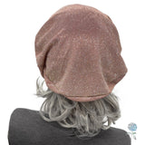 Dusky Pink Lightweight Sparkly Beret : Satin Lined Handmade Hats