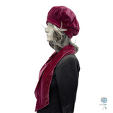 Blue Velvet Oversized Beret and Scarf Set : Available in Many Colors, Handmade in the USA