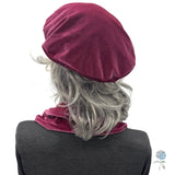 Blue Velvet Oversized Beret and Scarf Set : Available in Many Colors, Handmade in the USA