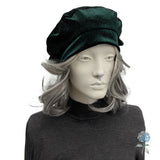 Emerald Green Sparkle Beret with Satin Lining
