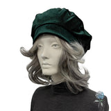 Emerald Green Sparkle Beret with Satin Lining