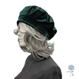 Emerald Green Sparkle Beret with Satin Lining