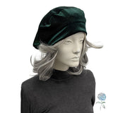 Emerald Green Sparkle Beret with Satin Lining