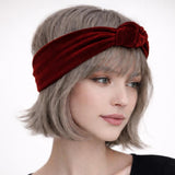Burnt Orange Velvet Knot Headband Women, Handmade in Various Colors