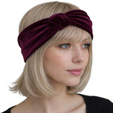 Burnt Orange Velvet Knot Headband Women, Handmade in Various Colors
