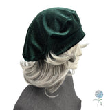 Emerald Green Sparkle Beret with Satin Lining