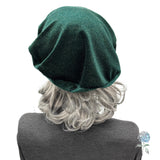 Emerald Green Sparkle Beret with Satin Lining