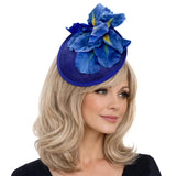 Cobalt Blue Iris Fascinator: Handmade Tea Party Headpiece