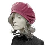 Dusky Pink Lightweight Sparkly Beret : Satin Lined Handmade Hats