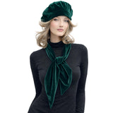Blue Velvet Oversized Beret and Scarf Set : Available in Many Colors, Handmade in the USA
