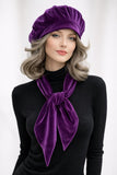 Blue Velvet Oversized Beret and Scarf Set : Available in Many Colors, Handmade in the USA