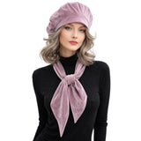 Blue Velvet Oversized Beret and Scarf Set : Available in Many Colors, Handmade in the USA