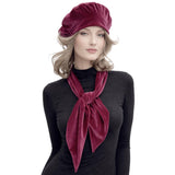 Blue Velvet Oversized Beret and Scarf Set : Available in Many Colors, Handmade in the USA