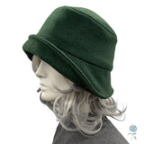 Wool Beret in Dusky Green/Gray and Satin Lined