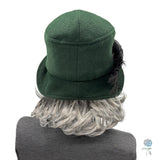 Wool Beret in Dusky Green/Gray and Satin Lined