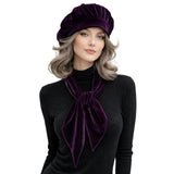 Blue Velvet Oversized Beret and Scarf Set : Available in Many Colors, Handmade in the USA
