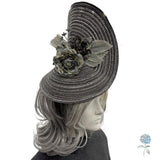 Statement Fascinator – Elegant Gray and Silver Headpiece | Handmade in the USA