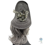 Statement Fascinator – Elegant Gray and Silver Headpiece | Handmade in the USA