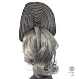 Statement Fascinator – Elegant Gray and Silver Headpiece | Handmade in the USA