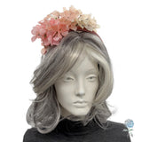 Coral Pink Hydrangea Flower Headband: Kentucky Derby Fascinator Hats for Women