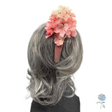 Coral Pink Hydrangea Flower Headband: Kentucky Derby Fascinator Hats for Women