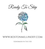 Fascinator Hats For Women, White and Blue Orchid Headband: Handmade and Ready Made