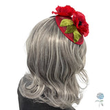 Red Poppy Fascinator Headband – Handmade Statement Piece for the Races, Garden Parties and Weddings
