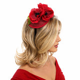 Red Poppy Fascinator Headband – Handmade Statement Piece for the Races, Garden Parties and Weddings