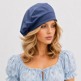 Cotton Knit Beret: Satin Lined Slouch Hat, Handmade in USA